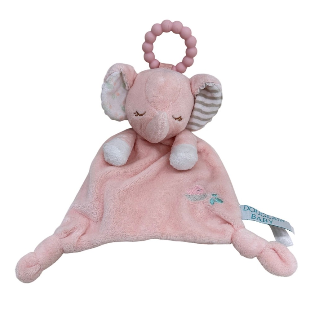 Douglas Baby Elephant Lovey Pink Plush Security Blanket Toy‎ Girl 13 inch
